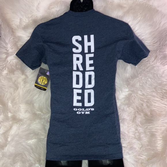 GOLD’S GYM Blue SHREDDED T-Shirt - Picture 3 of 11